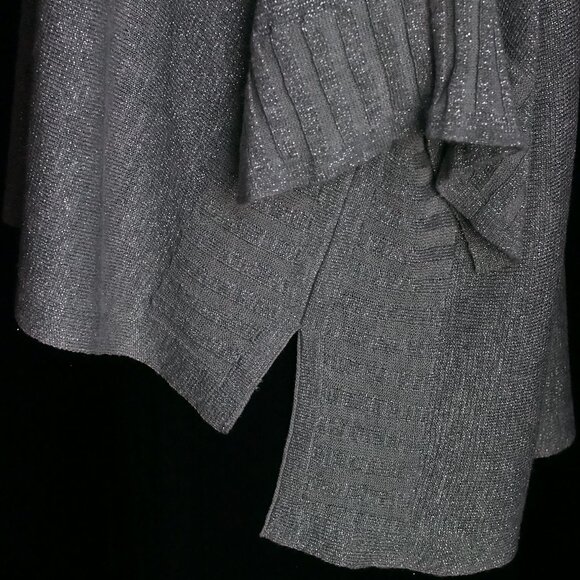 Anthropologie | Like NEW Festive, Silver Metallic Sweater, Dolman 3/4 Sleeve - Picture 6 of 7